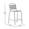 Flash Furniture Commercial Silver Restaurant Stack Stool TLH-015H-GG